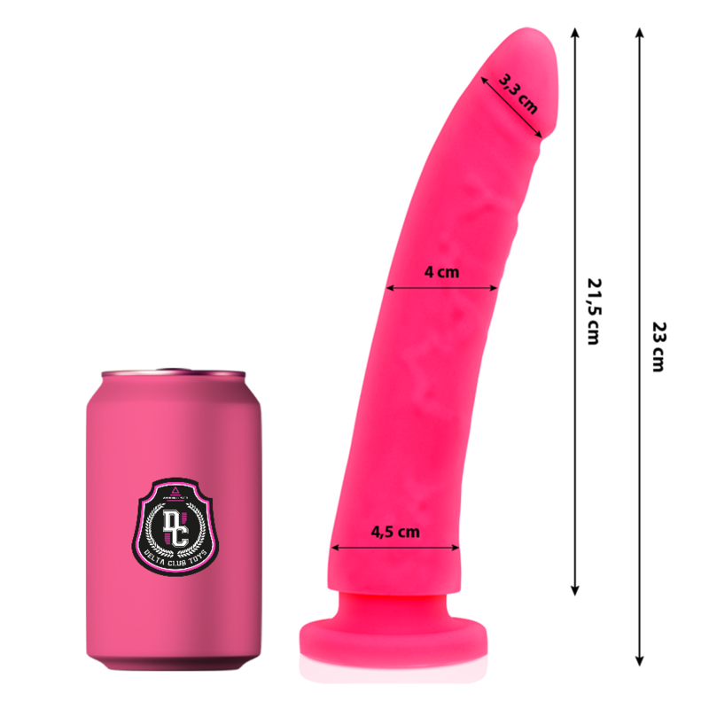 DELTA CLUB - TOYS gode hypoallergénique rose en silicone 23 cm -o- 4.5 cm