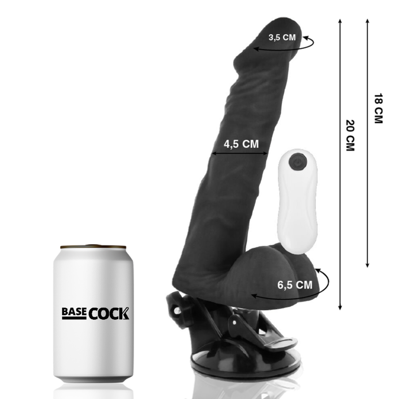 BASECOCK - vibromasseur réaliste articulable télécommandé 20 cm -o- 4.5 cm