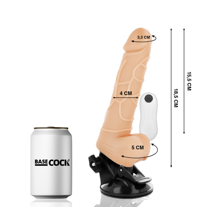 BASECOCK - vibromasseur télécommandé réaliste 18.5 cm -o- 4cm