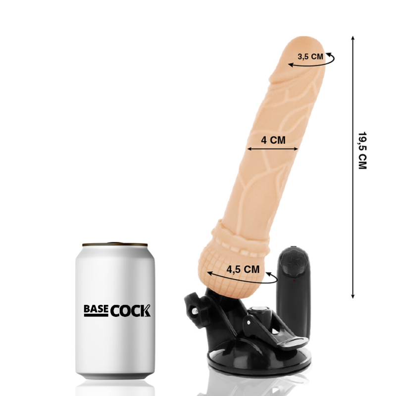 BASECOCK - vibromasseur réaliste télécommandé 19.5 cm -o- 4 cm