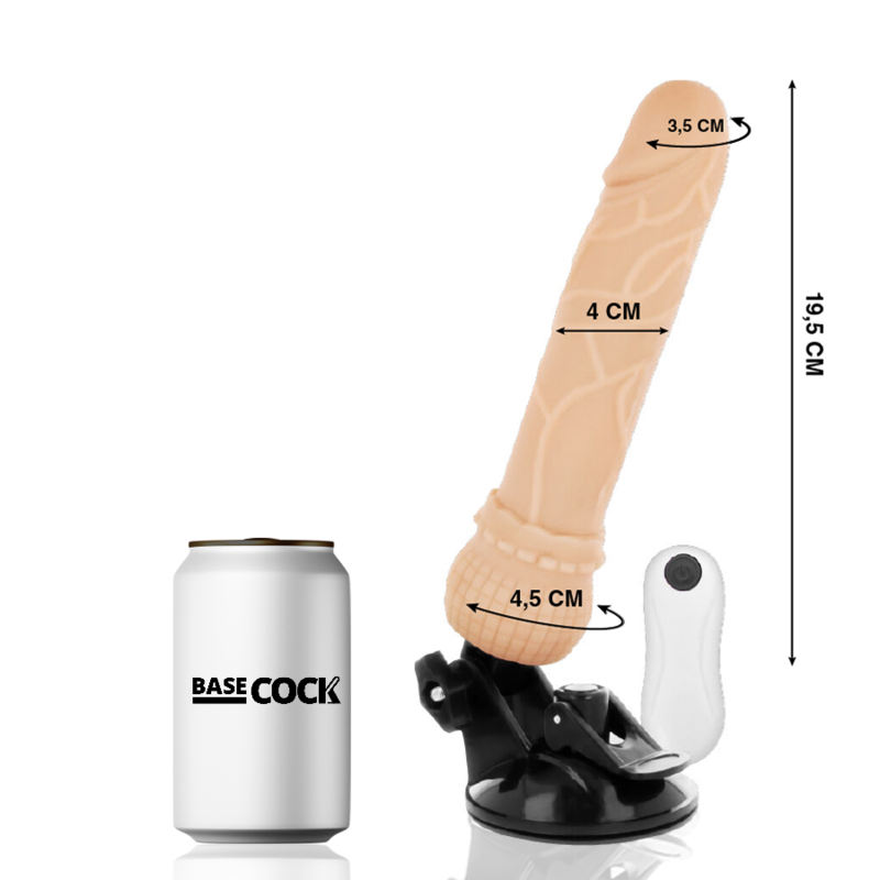 BASECOCK - vibromasseur télécommandé réaliste 19.5 cm -o- 4 cm