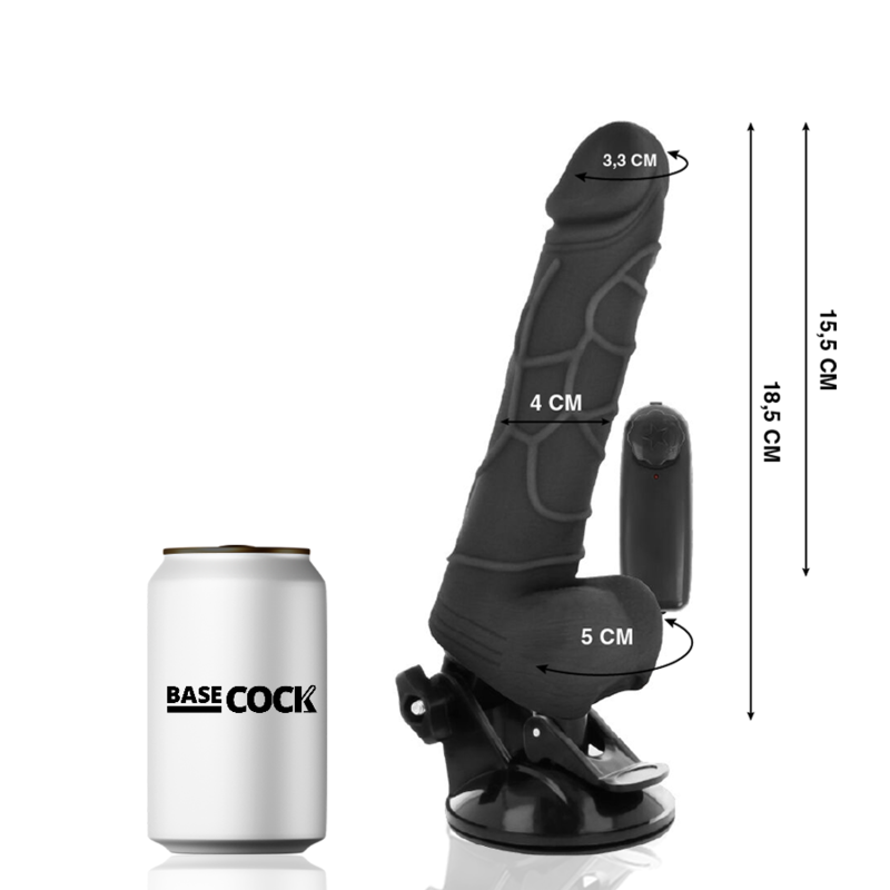 BASECOCK - vibromasseur télécommandé réaliste 18.5 cm -o- 4cm