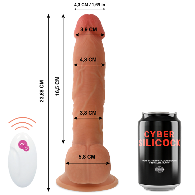 CYBER SILICOCK - vibromasseur réaliste télécommandé MR BEN 23.88 cm -o- 4.3 cm