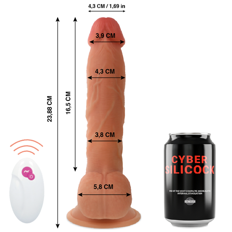 CYBER SILICOCK - vibromasseur réaliste télécommandé MR JOHN 23.88 cm -o- 4.3 cm