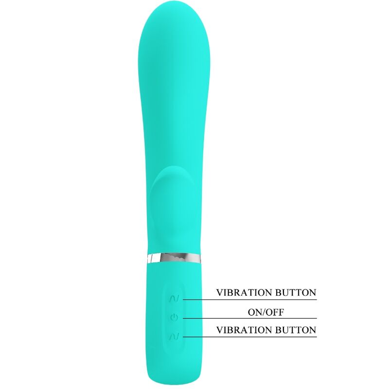 PRETTY LOVE - vibromasseur du point G multifonction THOMAS bleu turquoise