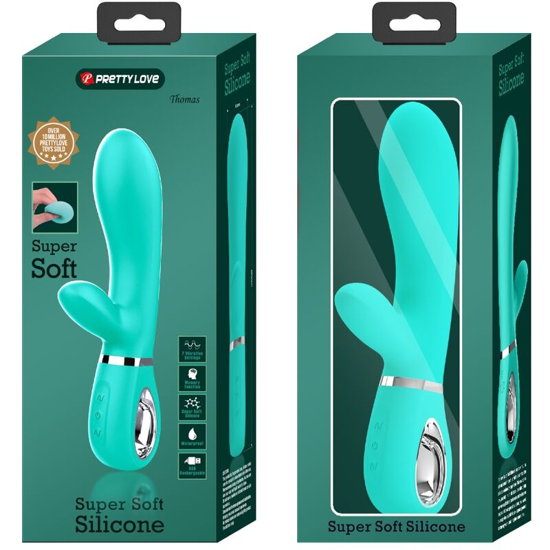 PRETTY LOVE - vibromasseur du point G multifonction THOMAS bleu turquoise