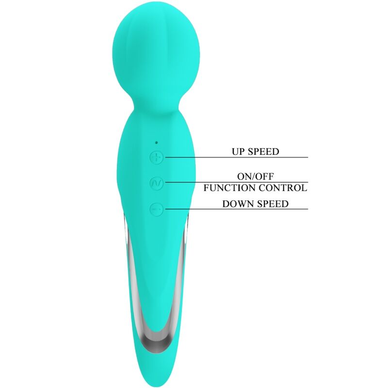 PRETTY LOVE – vibromasseur WALTER de type WAND bleu turquoise