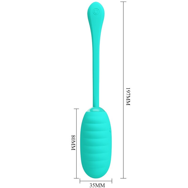 PRETTY LOVE - oeuf vibrant rechargeable KIRK bleu turquoise