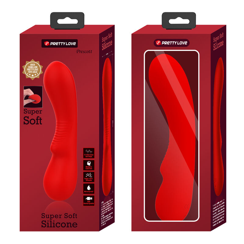 PRETTY LOVE - vibromasseur rechargeable PRESCOTT rouge