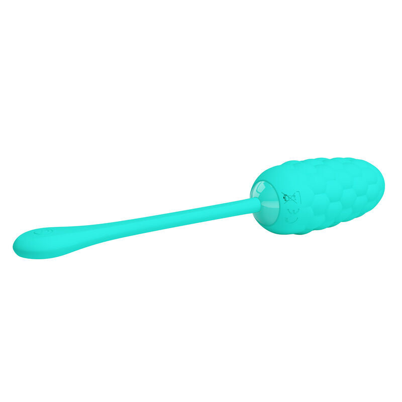 PRETTY LOVE - oeuf vibrant rechargeable avec reliefs MARINA bleu turquoise