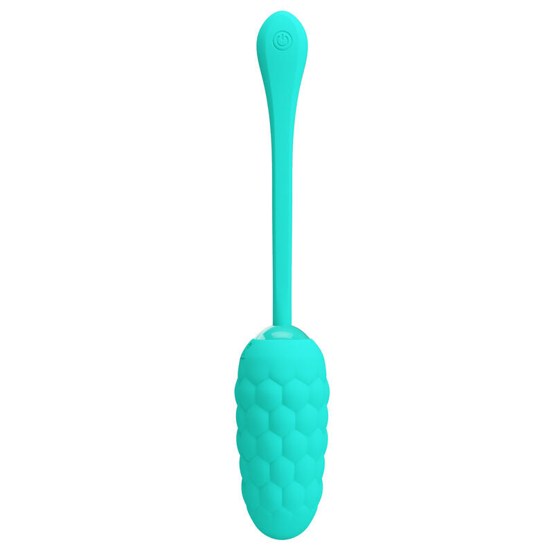 PRETTY LOVE - oeuf vibrant rechargeable avec reliefs MARINA bleu turquoise