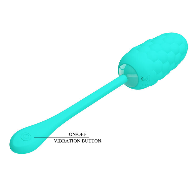 PRETTY LOVE - oeuf vibrant rechargeable avec reliefs MARINA bleu turquoise