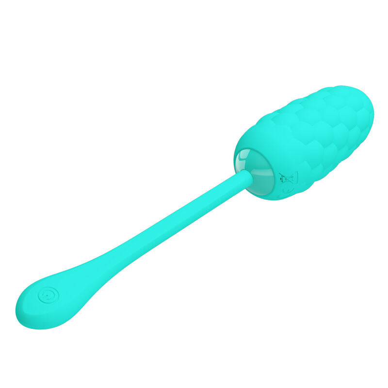 PRETTY LOVE - oeuf vibrant rechargeable avec reliefs MARINA bleu turquoise