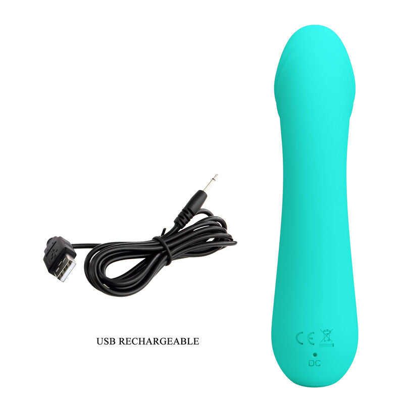 PRETTY LOVE - vibromasseur rechargeable CETUS bleu turquoise