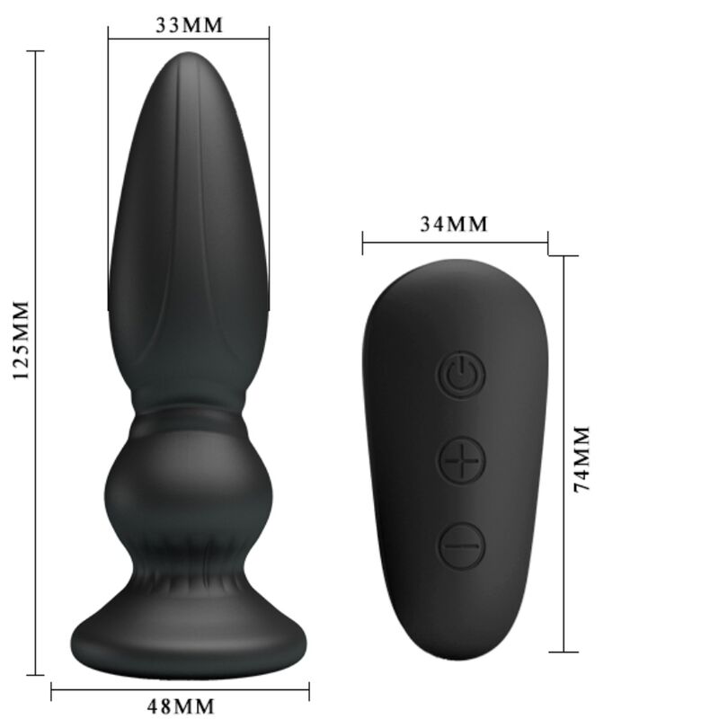 MR PLAY – puissant plug anal vibromasseur noir télécommandé