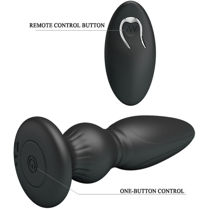 MR PLAY – puissant plug anal vibromasseur noir télécommandé