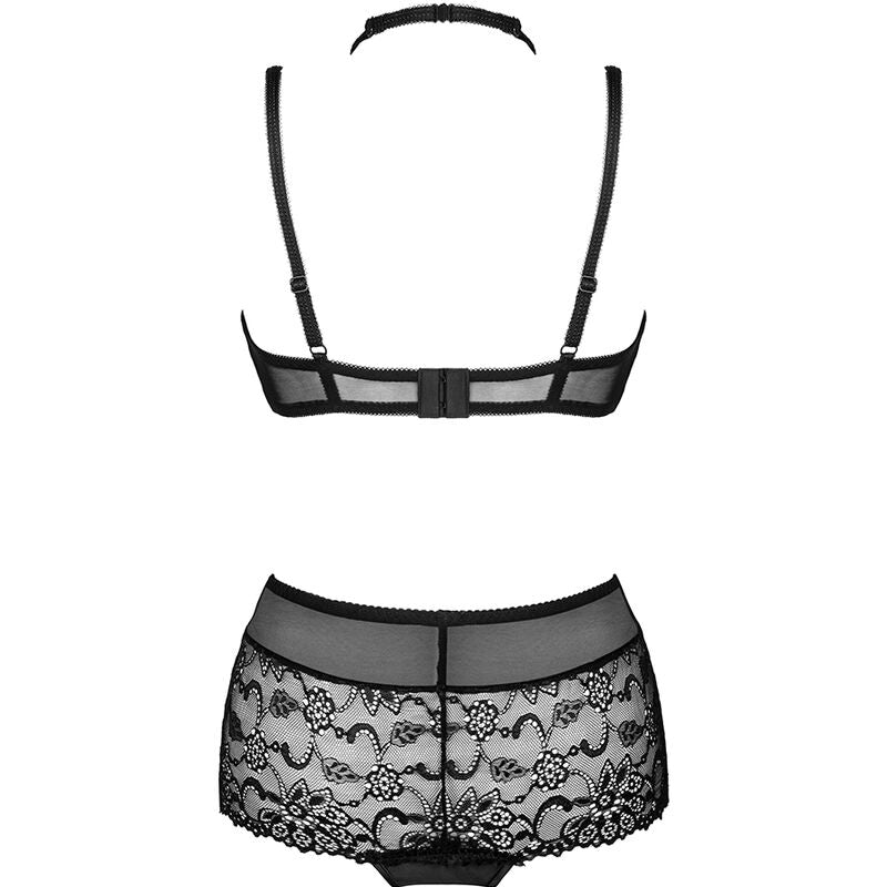 LIVCO – E1 ensemble lingerie sensuel soutien-gorge et string noir