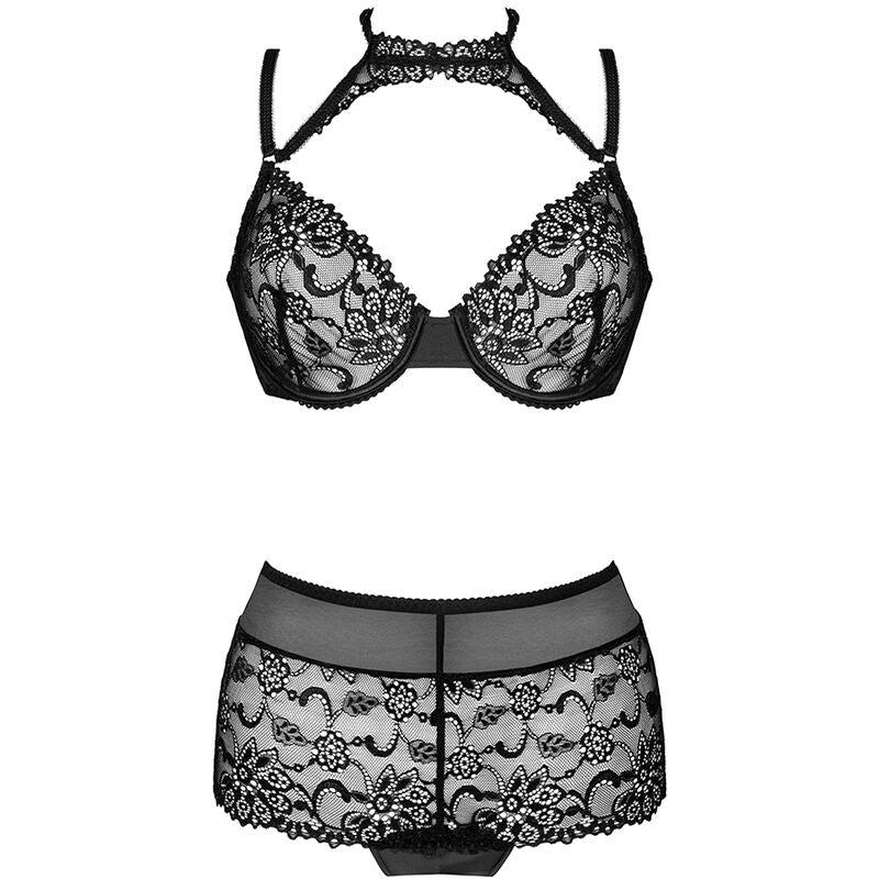 LIVCO – E1 ensemble lingerie sensuel soutien-gorge et string noir