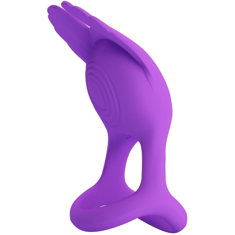 PRETTY LOVE - anneau pénien vibrant violet 7 vibrations pour pénis en silicone