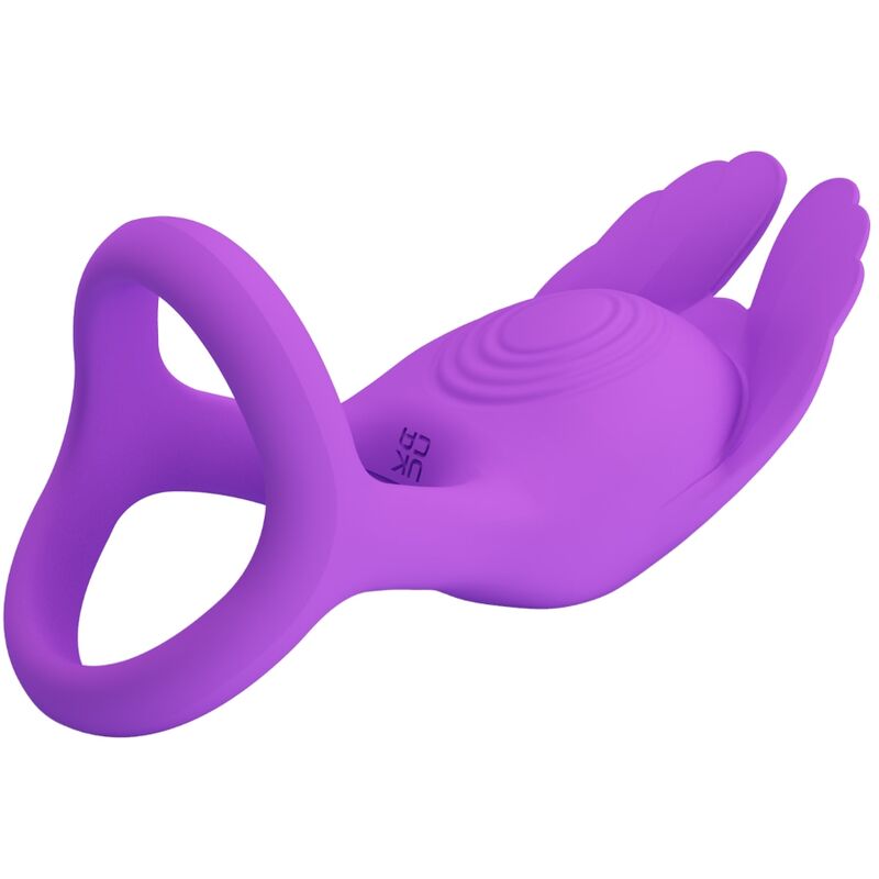 PRETTY LOVE - anneau pénien vibrant violet 7 vibrations pour pénis en silicone