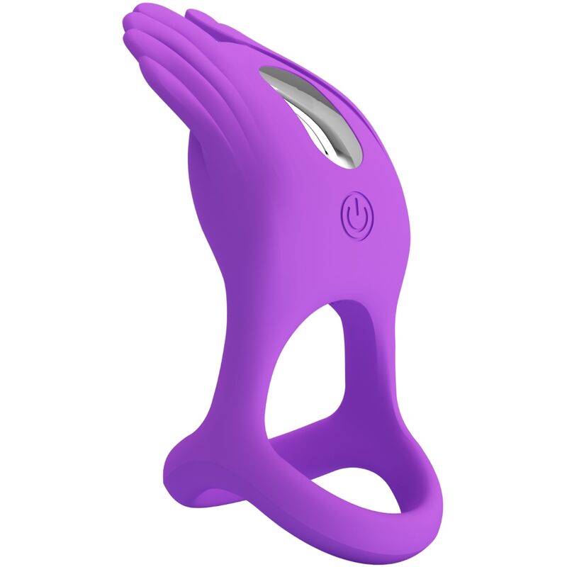 PRETTY LOVE - anneau pénien vibrant violet 7 vibrations pour pénis en silicone