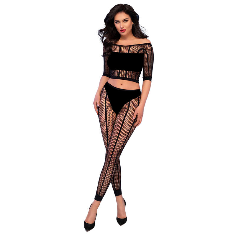 CHILIROSE - C647 ensemble sensuel haut & leggings noir S/M