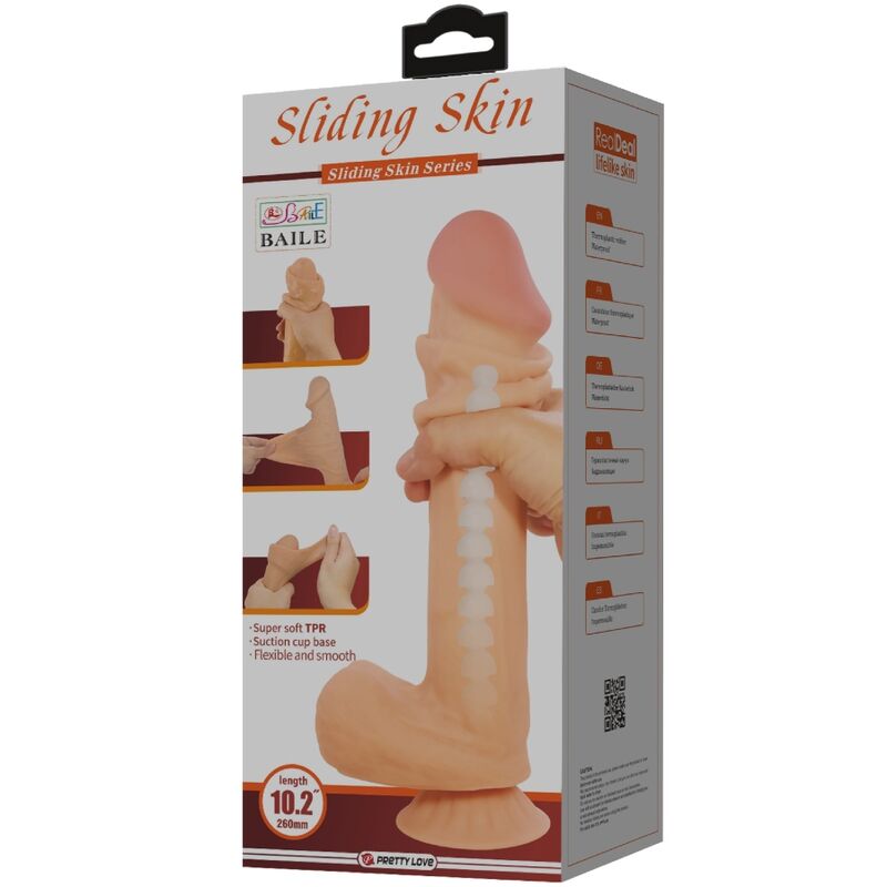 PRETTY LOVE - SLIDING SKIN peau mouvante gode réaliste avec ventouse 26 cm