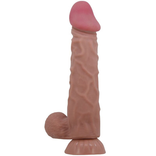 PRETTY LOVE - SLIDING SKIN peau mouvante gode réaliste avec ventouse marron 24 cm