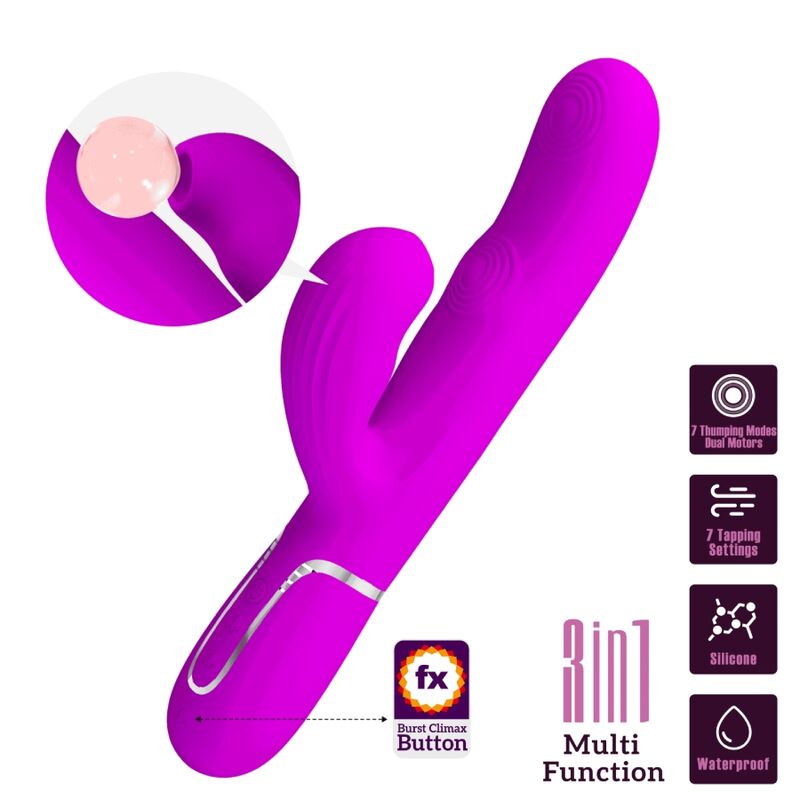 PRETTY LOVE – vibromasseur du point G PERDITA multifonction 3 en 1 violet