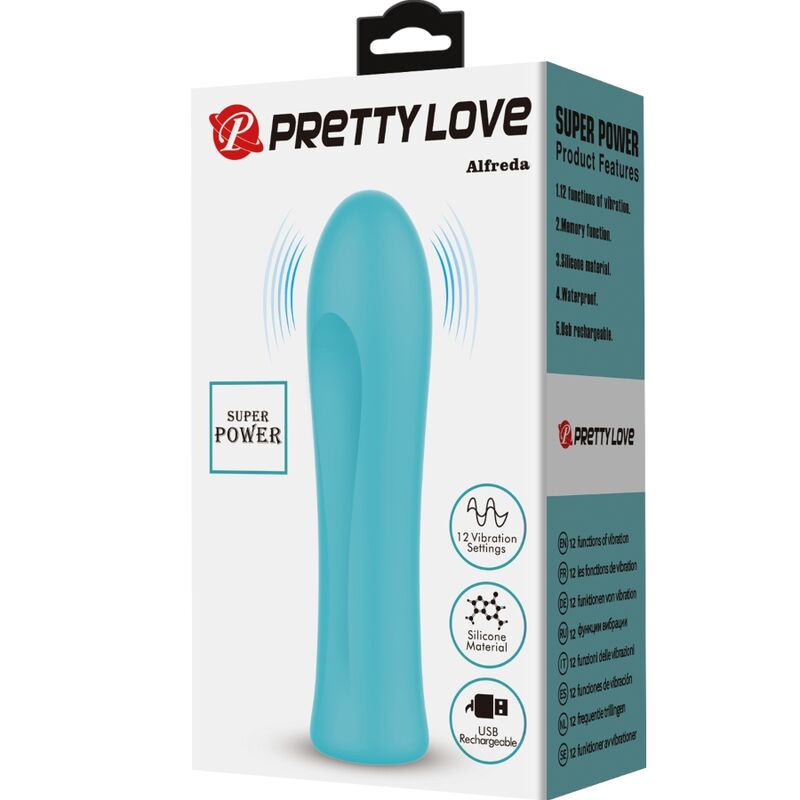 PRETTY LOVE - vibromasseur ALFREDA super puissant bleu turquoise