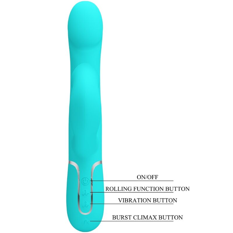 PRETTY LOVE - vibromasseur lapin bleu turquoise