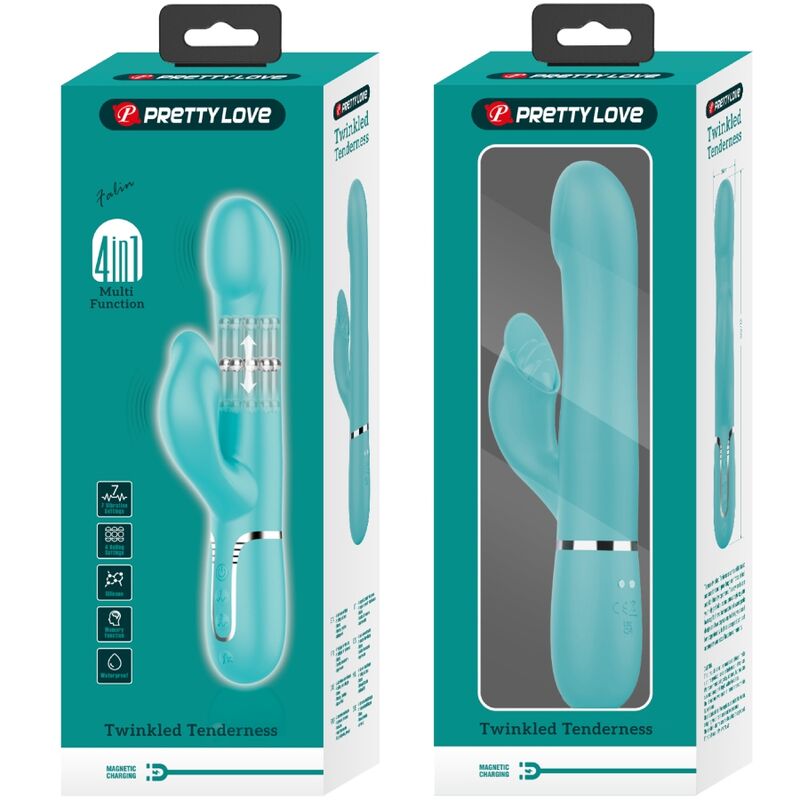 PRETTY LOVE - vibromasseur lapin bleu turquoise