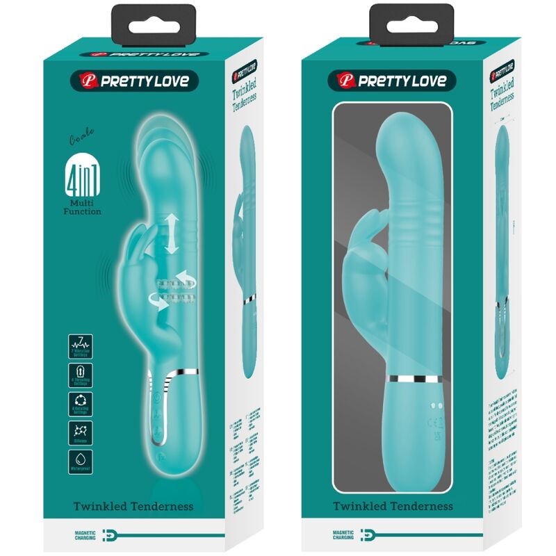 PRETTY LOVE - vibromasseur lapin COALE bleu turquoise