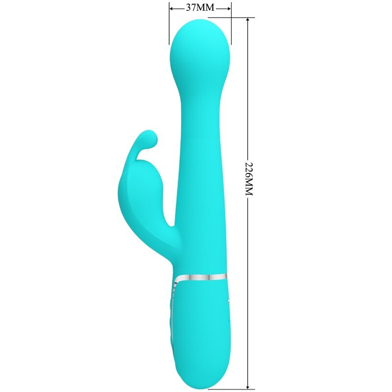 PRETTY LOVE - vibromasseur lapin DEJON 3 en 1 multifonction bleu turquoise