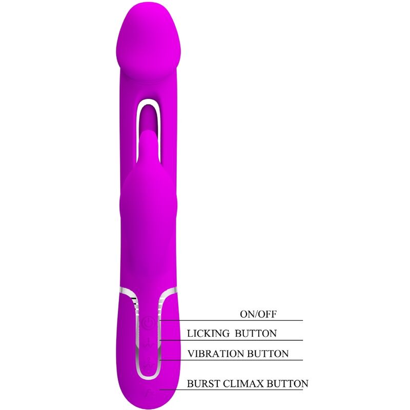 PRETTY LOVE - vibromasseur lapin 3 en 1 multifonction bleu violet