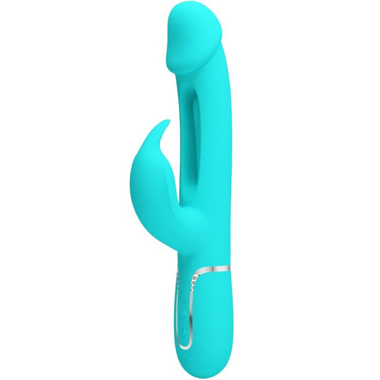 PRETTY LOVE - vibromasseur lapin 3 en 1 multifonction bleu turquoise