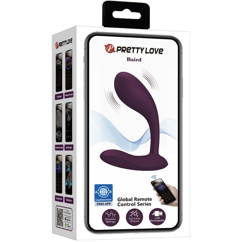 PRETTY LOVE - vibromasseur rechargeable pour point G avec 12 vibrations et application Lila