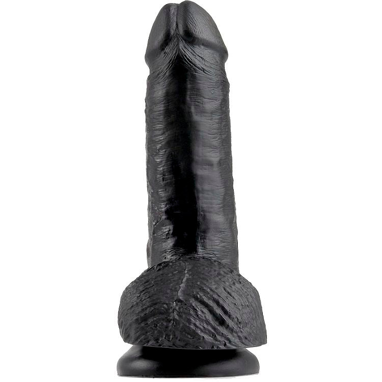 KINGROCK - gode noir avec testicules 17.8 cm