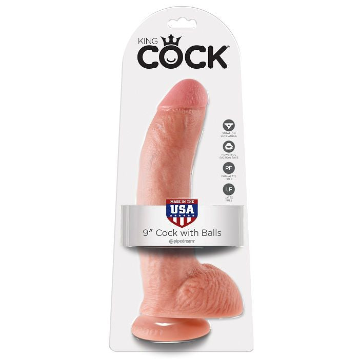 KINGROCK - gode couleur chair avec testicules 22.9 cm