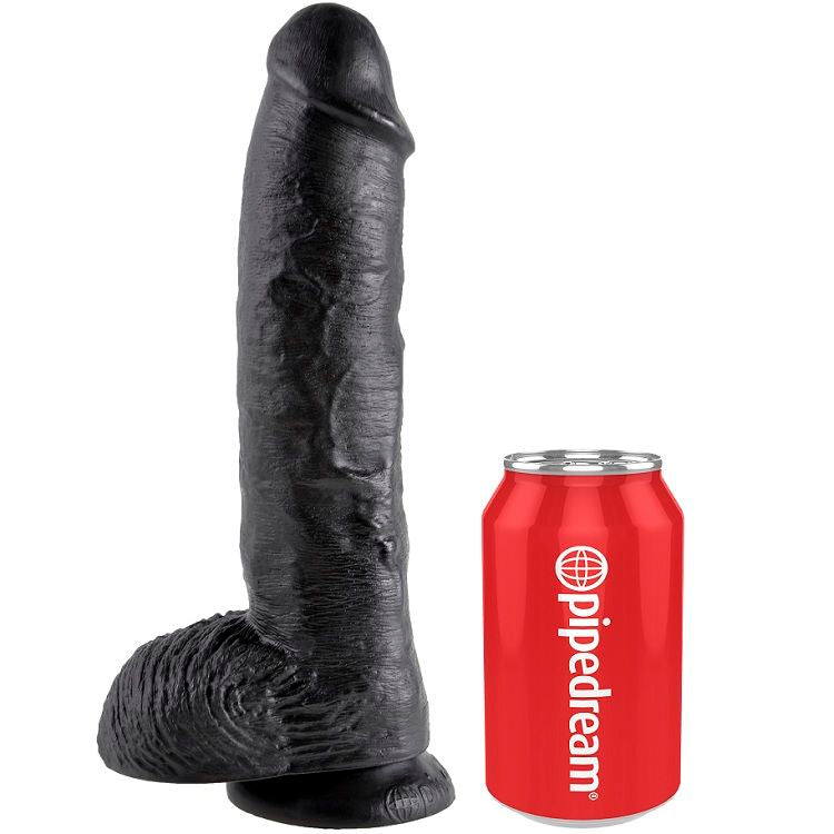 KINGROCK - gode noir avec testicules 25.4 cm