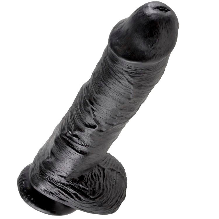 KINGROCK - gode noir avec testicules 25.4 cm