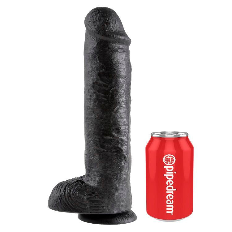 KINGROCK - gode noir avec testicules 28 cm