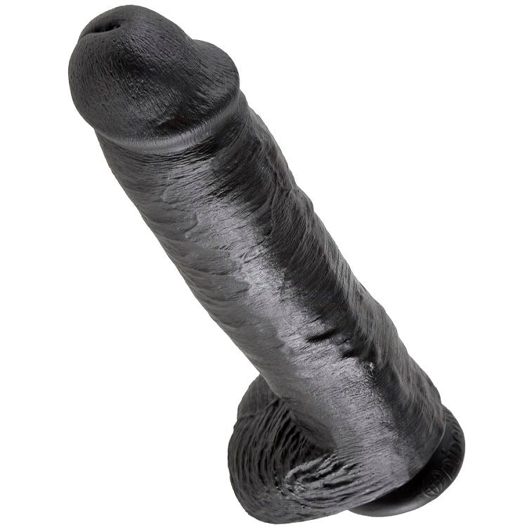 KINGROCK - gode noir avec testicules 28 cm