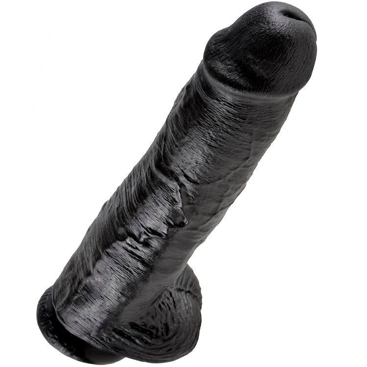 KINGROCK - gode noir avec testicules 28 cm