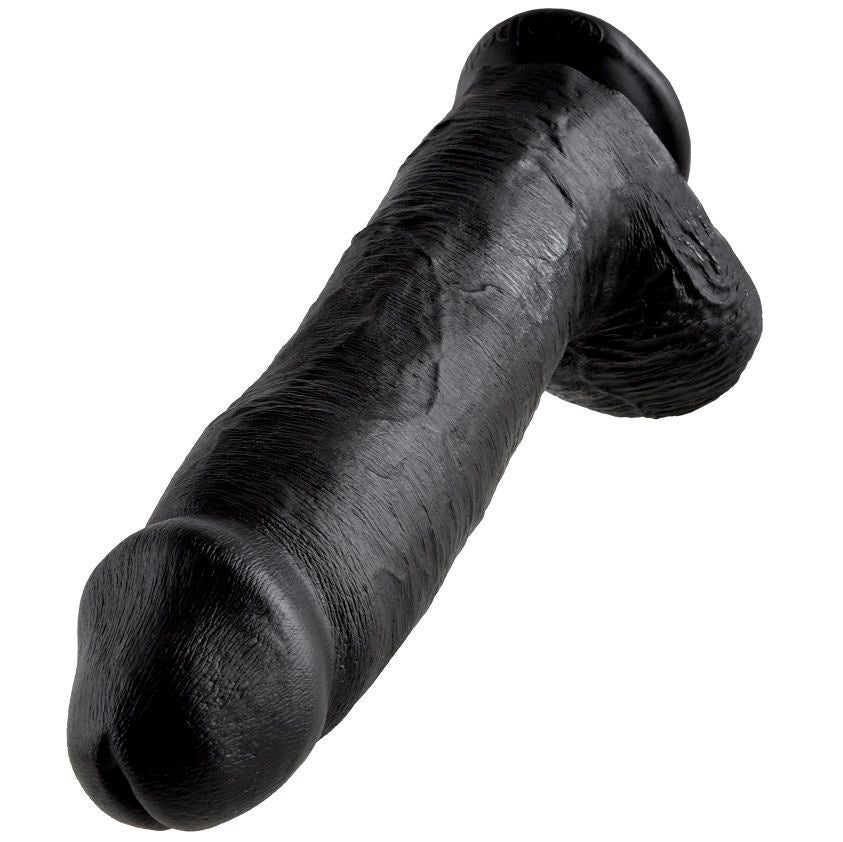 KINGROCK - gode noir avec testicules 30.48 cm