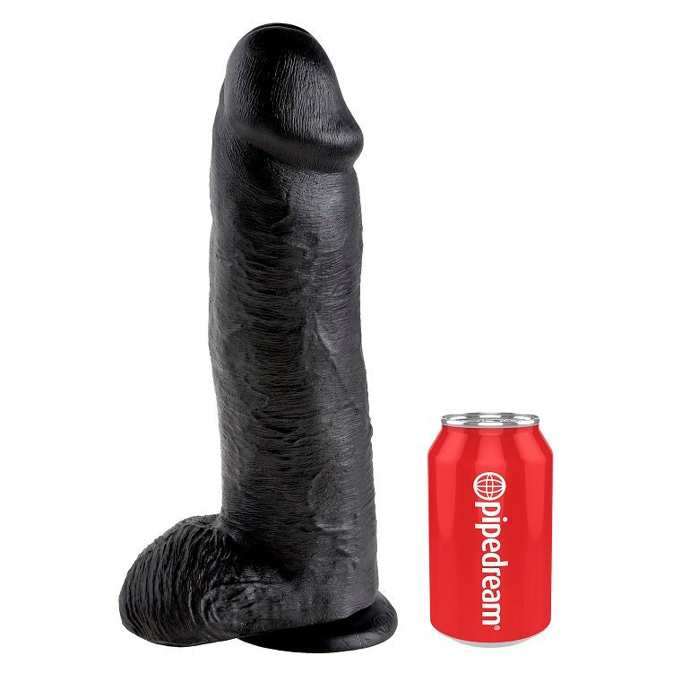 KINGROCK - gode noir avec testicules 30.48 cm