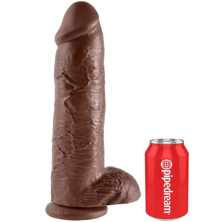 KINGROCK - gode marron avec testicules 30.48 cm