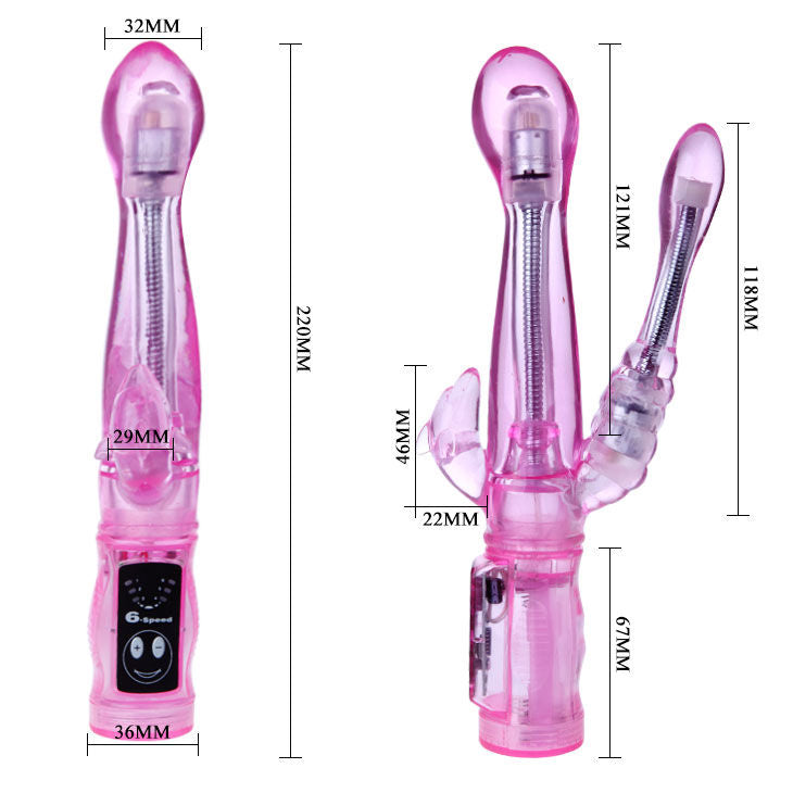 BAILE – INTIMATELOVER vibromasseur flexible lapin avec plug anal rose