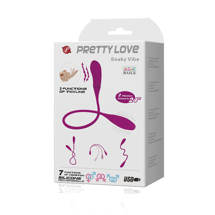 PRETTY LOVE – SNAKYVIBE 2 vibromasseurs anal ou vaginal 7 v + 3 chatouilles