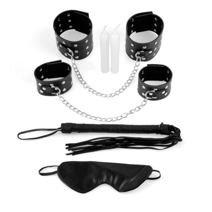 FETISH FANTASY - kit de bondage chaînes d'amour, masques, fouet, bougies